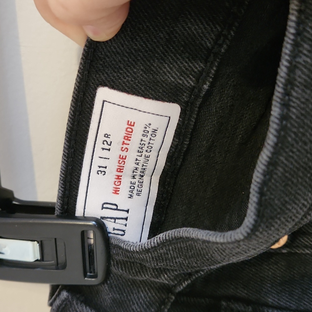 Gap High Rise Stride Black Wide-Leg Women Jeans Size 31 12R - Picture 3 of 3